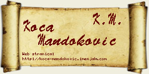 Koča Mandoković vizit kartica